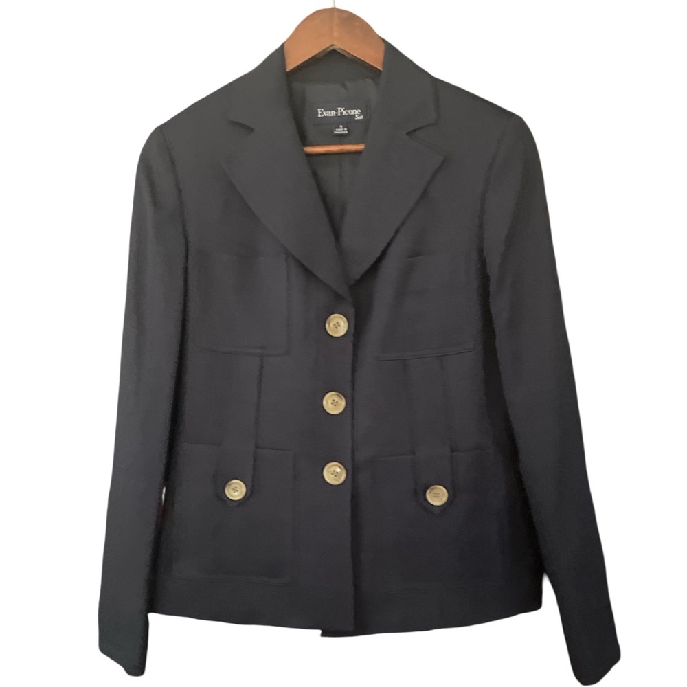 Evan Picone Women's Navy Blue safari Blazer